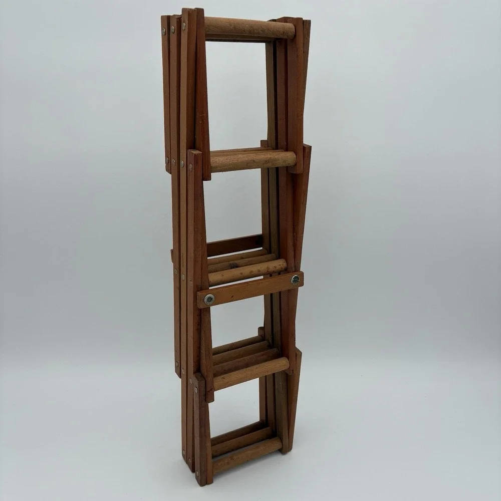 MCM Wooden Folding Accordion Style Wine 8 Bottle Rack‎